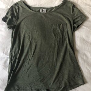 Army Green Scoop Neck Tee